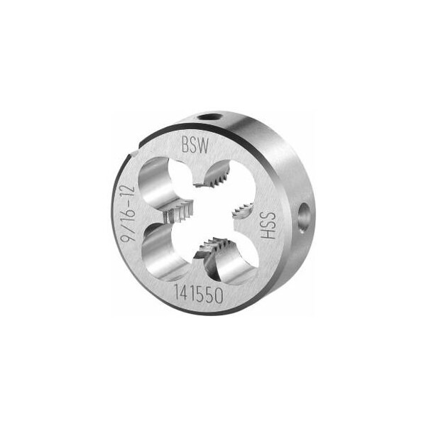 Garant 9/16in-12 HSS Round Die, for Whitworth Threads to BSW Standards, Closed/Pre-Slit Form 141550 W9/16 - main